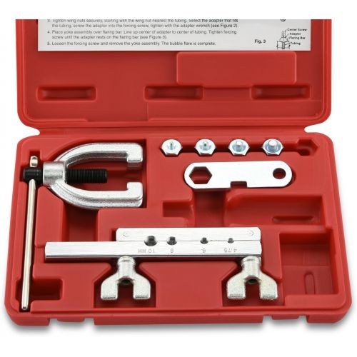 Neiko 20657A ISO/Bubble Flaring Tool Kit, 9 Piece | Includes Blow-Molded Case