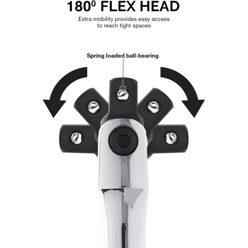  Neiko 00200A 1/2 Drive Extension Breaker Bar, Chrome-Vanadium Steel | Rotating Head | 15 Length