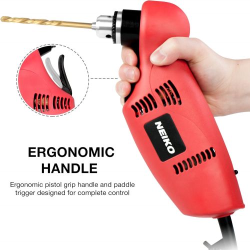  [아마존베스트]Neiko 10529A 3/8 Close Quarter Power Drill, 55-Degree Angle | Variable Speed (0-1400 RPM) | 120V