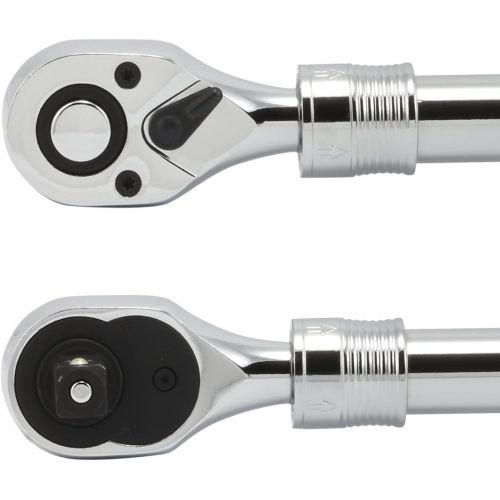  [아마존베스트]NEIKO 03068A 1/2-Inch Drive Extendable Ratchet Handle | 72 Tooth Reversible Ratcheting Feature w/Soft Grip Handle | 12 to 17-1/2” Lengths