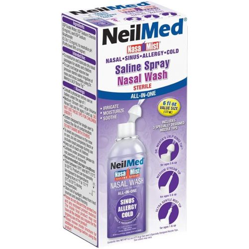  NeilMed NasaMist All in One Multi Purpose Saline Spray, 6.3 Fl Oz