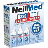 NeilMed NasaMist Isotonic Saline Spray. Soothe, Moisturize and Cleanse Using Specially Designed tip. 177mL. Contains 3 NasaMist canisters