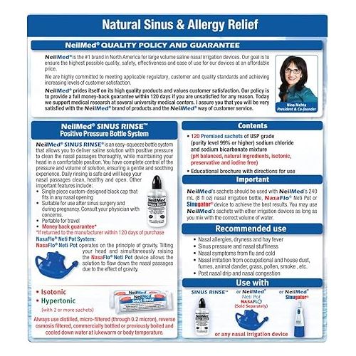 NeilMed Sinus Rinse All Natural Relief Premixed Refill Packets 100 Each