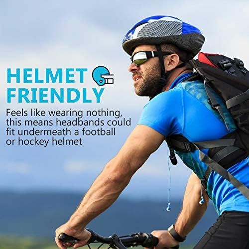  Neitooh Headbands for Men Women(2 Pack), Mens Headband Elastic Sweat Wicking Non Slip for Workout Running Sports Travel Fitness Riding Cycling Hiking, Lightweight Breathable Headsc