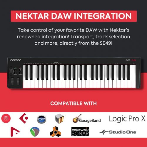  [아마존베스트]Nektar, 49-Key Midi Controller (SE49),Black white Grey