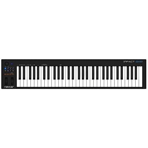  [아마존베스트]Nektar GX61 Impact USB MIDI Keyboard Controller with Nectar DAW Integration & RockJam Xfinity Double Braced Pre Highly Parametered Keyboard Stand Assembled with Locking Tabs