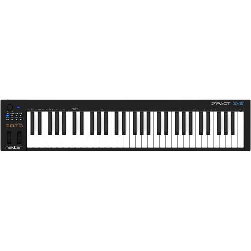  [아마존베스트]Nektar GX61 Impact USB MIDI Keyboard Controller with Nectar DAW Integration & RockJam Xfinity Double Braced Pre Highly Parametered Keyboard Stand Assembled with Locking Tabs