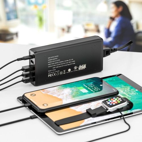  [아마존 핫딜]  [아마존핫딜]Nekteck USB C Wall Charger, 111W 5 Port USB Wall Charger USB-IF Certified with One 87W Type C Power Delivery Port for 2017 MacBook Pro, Pixel 3/2/XL Galaxy S9 Plus iPad Pro 2018 an