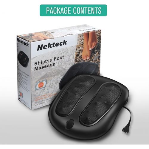  [아마존 핫딜]  [아마존핫딜]Nekteck Foot Massager with Soothing Heat, Shiatsu Heated Deep Kneading Foot Massager Machine for Plantar Fasciitis, Built-in Infrared Heat Function and Power Cord - Black