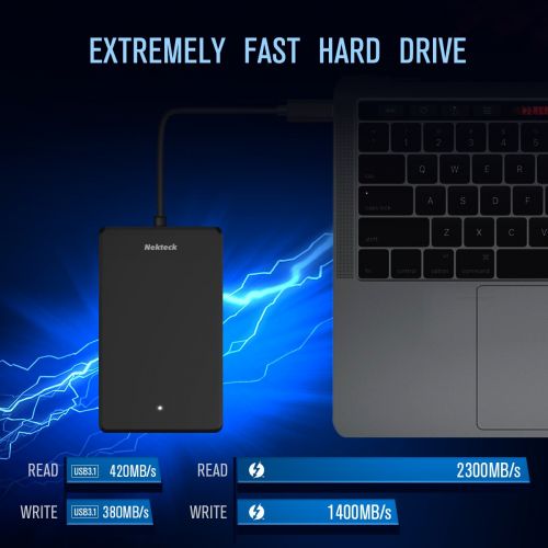  [Certified] Nekteck 480GB Thunderbolt 3 SSD NVME Hard Drive, External Hard Disk Speed Up to 2300 MBs Read (Not Compatible with USB-C)