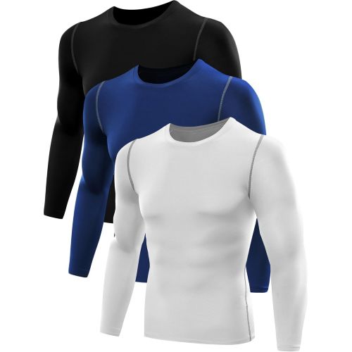  Neleus Mens 3 Pack Athletic Compression Sport Running Long Sleeve T Shirt