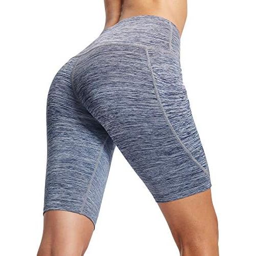  Neleus Womens High Waist Yoga Shorts Tummy Control Workout Running Compression Shorts with Pocket