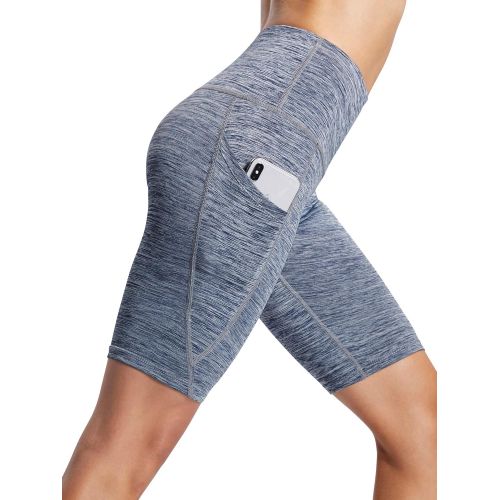  Neleus Womens High Waist Yoga Shorts Tummy Control Workout Running Compression Shorts with Pocket