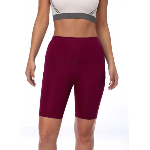  Neleus Womens Workout Compression Yoga Shorts with Pocket
