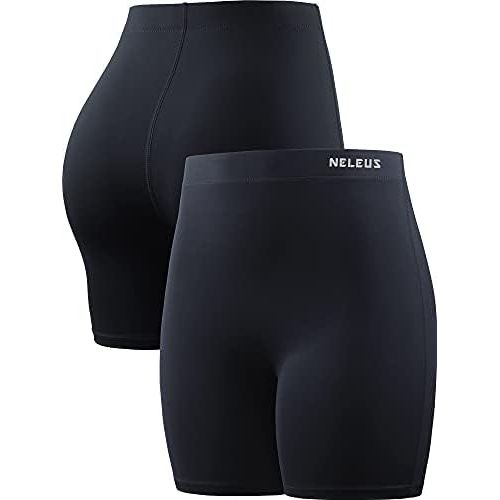  Neleus Womens 4 Running Short 3 Pack High Waist Yoga Shorts