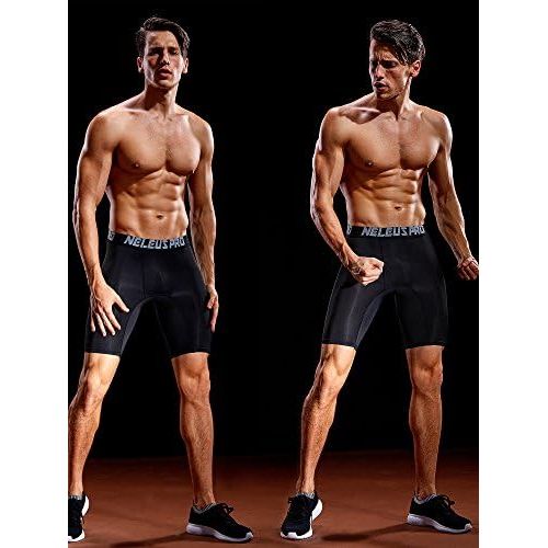  Neleus Mens 3 Pack Performance Compression Shorts