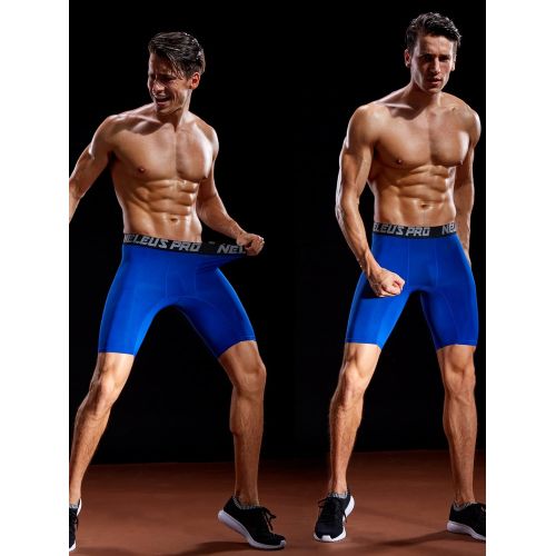  Neleus Mens 3 Pack Performance Compression Shorts