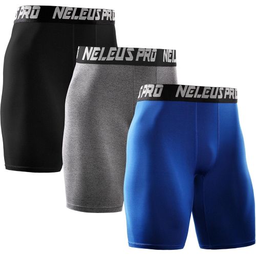  Neleus Mens 3 Pack Performance Compression Shorts