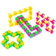 [아마존베스트]Neliblu Wacky Tracks Snap and Click Fidget Toys for Sensory Kids - Snake Puzzles, Assorted Colors, (Pack of 4)