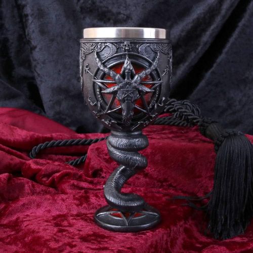  [아마존베스트]Nemesis Now Baphomet Head Sabbatic Goat & Pentagram Wine Goblet 16cm