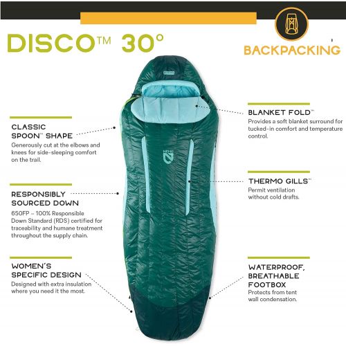  [아마존베스트]Nemo Disco Insulated Down Sleeping Bag (15 & 30 Degree) - Mens & Womens