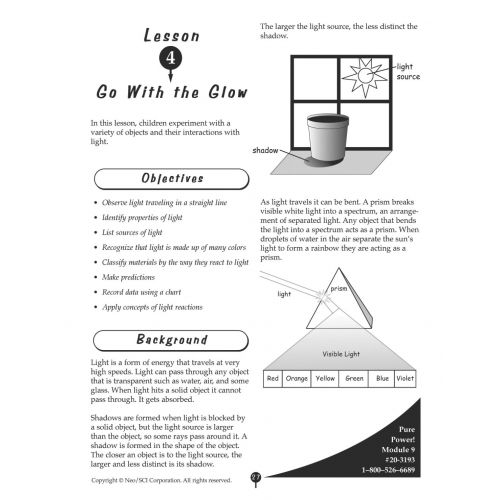  Neo/Sci Corporation Neo/SCI 050-3429 ESCM Pure Power: Light, Heat, Electricity, and Magnetism Kit, For 32 Students