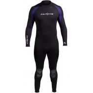 NeoSport Wetsuits Men's Premium Neoprene 7/5 mm Full Suit, Blue Trim, Small - Diving, Snorkeling & Wakeboarding