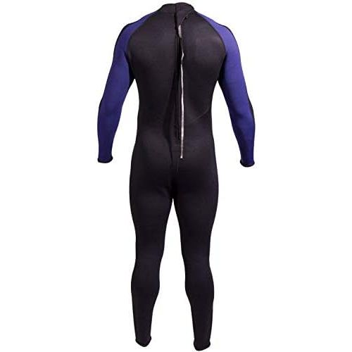  NeoSport Wetsuits Men's Premium Neoprene 7/5 mm Full Suit, Blue Trim, Small - Diving, Snorkeling & Wakeboarding