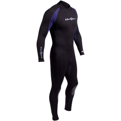  NeoSport Wetsuits Men's Premium Neoprene 7/5 mm Full Suit, Blue Trim, Small - Diving, Snorkeling & Wakeboarding