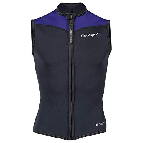  NeoSport Men’s Women’s Unisex Wetsuit Zipper Vest - 2.5mm Premium - 4-Way Stretch Neoprene - 50+ UV SHIELD