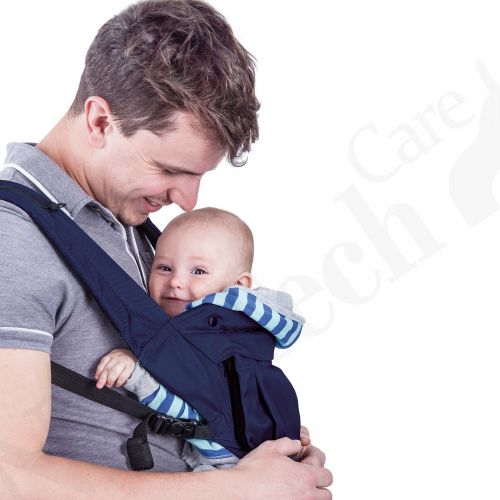  NeoTech Care Baby Carrier Hip Seat 100% Cotton - Pocket & Removable Hoodie/Head Support - Adjustable & Breathable - Neotech Care Brand - for Infant, Child, Toddler - Blue