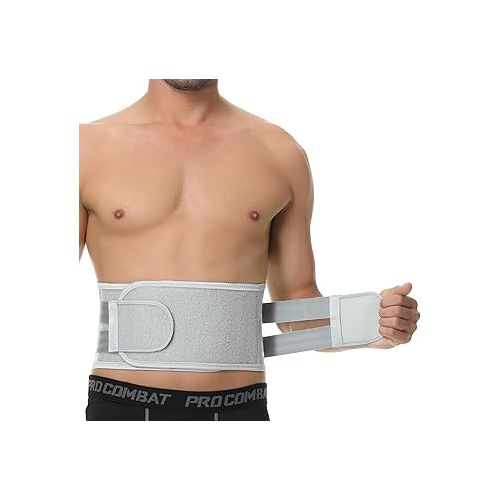  NeoTech Care Back Brace - Breathable & Adjustable Support for Lower Back Pain - Double Pull Compression Straps - Lifting Spine Protection Vest - Grey (Size S)