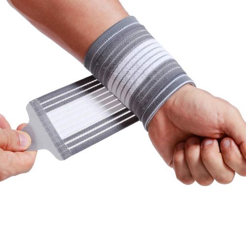  Neotech Care Wrist Band (1 Unit) - Adjustable Compression Strap - Elastic & Breathable Fabric - Support Sleeve for Tennis, Sports, Exercise - Men, Women, Right or Left - Grey Color