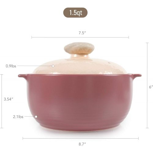  [아마존베스트]Neoflam Kiesel 1.5qt Non-Stick Ceramic Casserole, Dutch Oven, Clay Pot, Stockpot for Stew, Soup, Steam, Scratch Resistant, Microwave, Oven Safe, Lilac