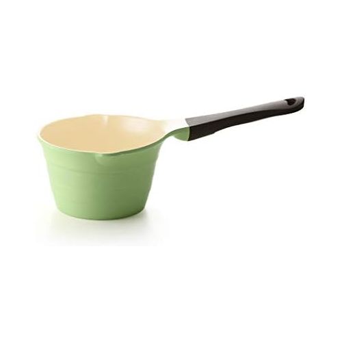  [아마존베스트]Neoflam 51406 1qt Saucepan Butter Warmer Milk Boiling|Melting Pot, Ecolon Healthy Ceramic Nonstick Coating PFOA-free, 2 Pour Spouts, Lightweight, Green, 1 Quart