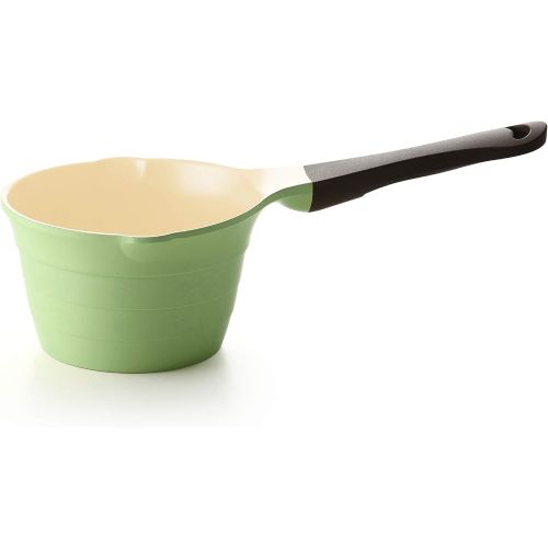  [아마존베스트]Neoflam 51406 1qt Saucepan Butter Warmer Milk Boiling|Melting Pot, Ecolon Healthy Ceramic Nonstick Coating PFOA-free, 2 Pour Spouts, Lightweight, Green, 1 Quart