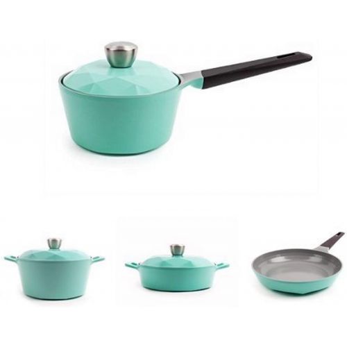  Neoflam Carat 7 Piece Ceramic Nonstick Cookware Set in Green