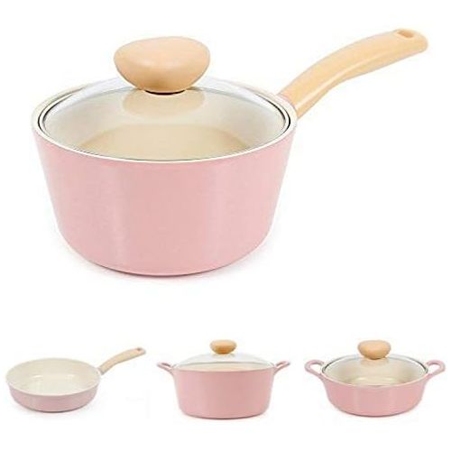  Neoflam Retro 7 Piece Ceramic Nonstick Cookware Set in Pink