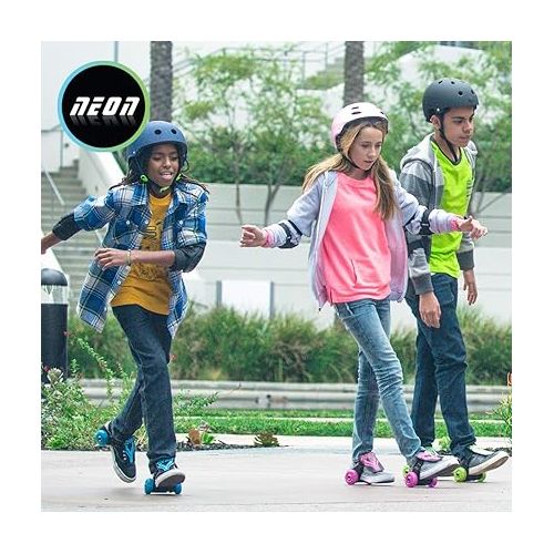  Neon Street Rollers | Flashing Heel Wheels Clip on Skates for Kids Age 6+ Years Old (Blue dark)
