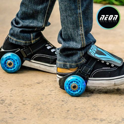  Neon Street Rollers | Flashing Heel Wheels Clip on Skates for Kids Age 5+ Years Old (Blue dark)