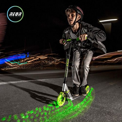  New Neon Flash Kids Scooter - Light Up Deck & Wheels Kick Scooter