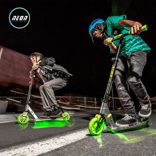  New Neon Flash Kids Scooter - Light Up Deck & Wheels Kick Scooter