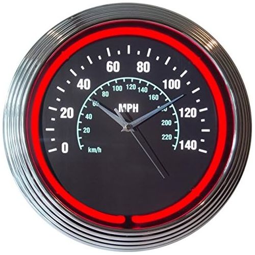  Neonetics Speedometer Neon Wall Clock, 15-Inch