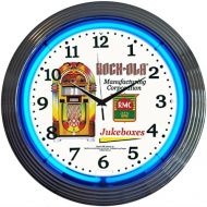 Neonetics Retro Rock-Ola Blue Jukebox Neon Wall Clock, 15-Inch