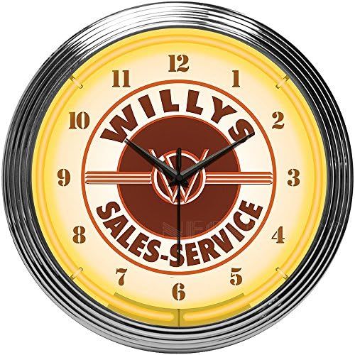  Neonetics Willys Sales Service Jeep Neon Clock