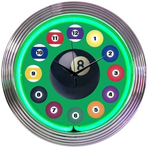  Neonetics Billiard Ball Green Neon Clock