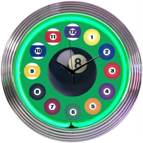  Neonetics Billiard Ball Green Neon Clock