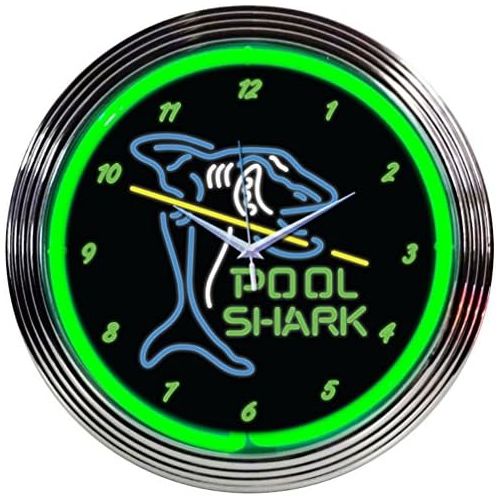  Neonetics Pool Shark Neon Wall Clock, 15-Inch