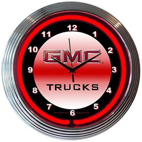  Neonetics Bar and Game Room GMC Trucks Neon Wall Clock, 15-Inch