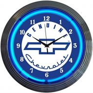 Neonetics Cars and Motorcycles Genuine Chevrolet Neon Wall Clock, 15-Inch, Blue Chevy